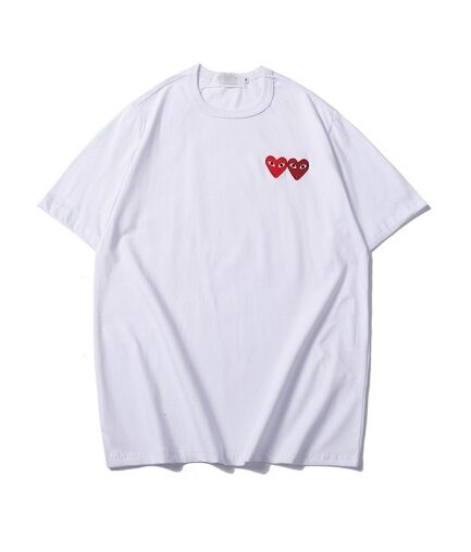 Cdg Double Heart White Shirt