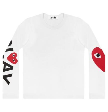 Play Comme des Garçons Big Heart Long Sleeve (White)