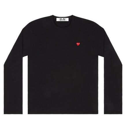 Play Comme des Garçons Small Red Heart Long Sleeve (Black)