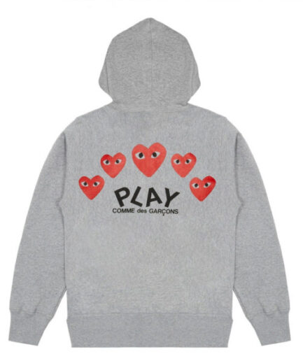 PLAY GREY MULTI LOGO ZIP HOODIE