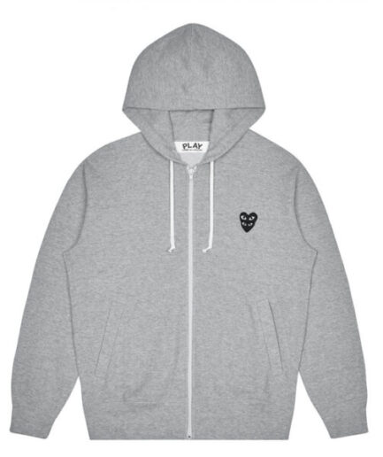 PLAY ZIP HOODIE WITH BLACK FAMILY HEART