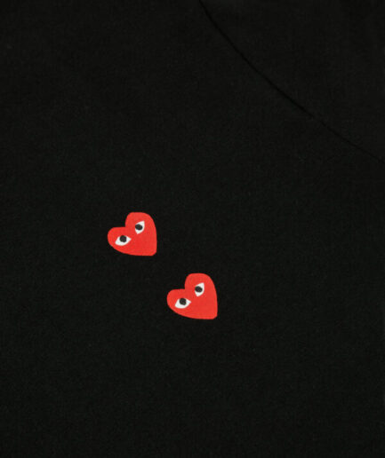 Play Multi Red Heart Longsleeve T-Shirt Black